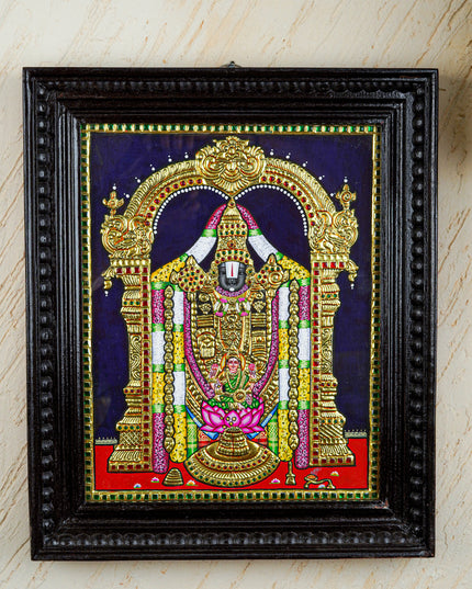 Tanjore Painting - Tirupathi Balaji - Flat (Gold Foil) - 15x12 inch - WL3970