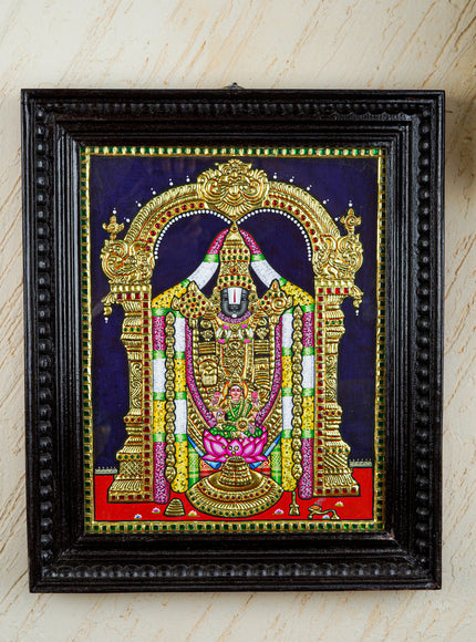 Tanjore Painting - Tirupathi Balaji - Flat (Gold Foil) - 15x12 inch - WL3970