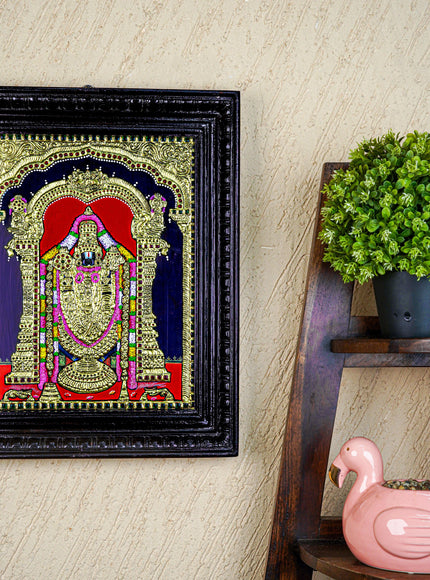 Tanjore Painting - Tirupathi Balaji - Flat (Gold Foil) - 15x12 inch - WL3970