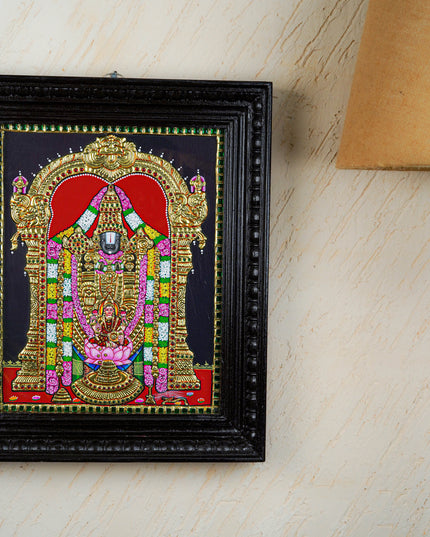 Tanjore Painting - Tirupathi Balaji - Flat (Gold Foil) - 15x12 inch - WL3970