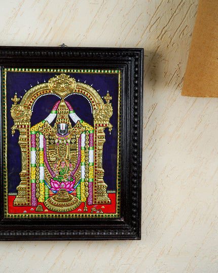 Tanjore Painting - Tirupathi Balaji - Flat (Gold Foil) - 15x12 inch - WL3970