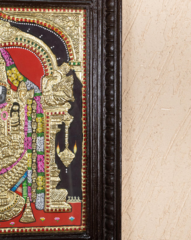 Tanjore Painting - Tirupathi Balaji - Flat (Gold Foil) - 15x12 inch - WL3970
