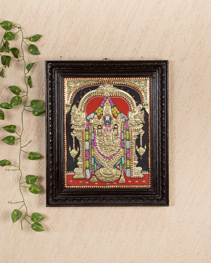 Tanjore Painting - Tirupathi Balaji - Flat (Gold Foil) - 15x12 inch - WL3970