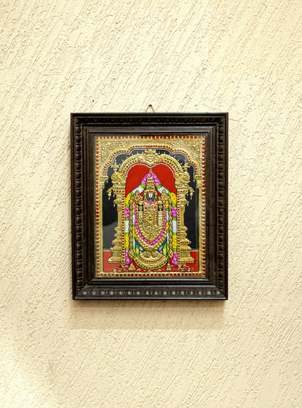 Tanjore Painting - Tirupathi Balaji - Flat (Gold Foil) - 15x12 inch - WL3970