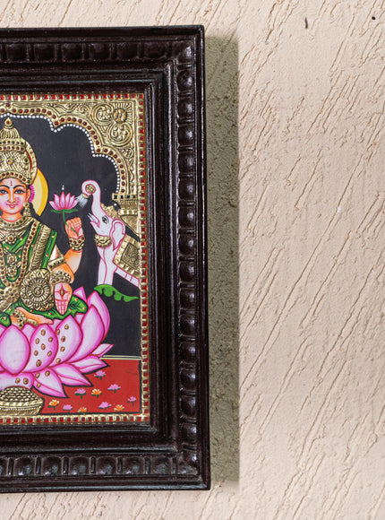Tanjore Painting - Gajalakshmi on Lotus - Flat (Gold Foil) - 12x10inch - WL3981
