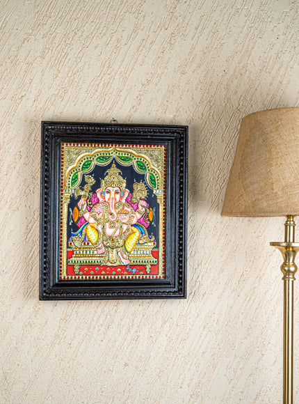 Tanjore Painting - Ganesha - Flat (Gold Foil) - 15x12 inch - WL4079