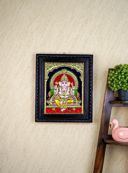 Tanjore Painting - Ganesha - Flat (Gold Foil) - 15x12 inch - WL4079