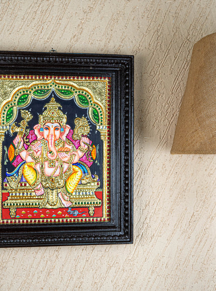 Tanjore Painting - Ganesha - Flat (Gold Foil) - 15x12 inch - WL4079