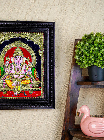 Tanjore Painting - Ganesha - Flat (Gold Foil) - 15x12 inch - WL4079