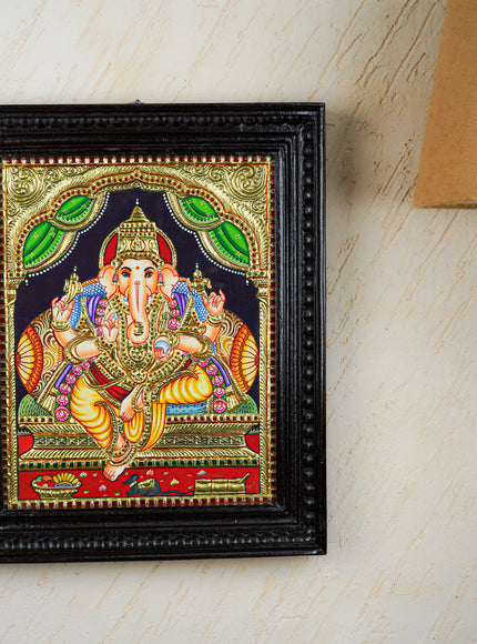 Tanjore Painting - Ganesha - Flat (Gold Foil) - 15x12 inch - WL4079