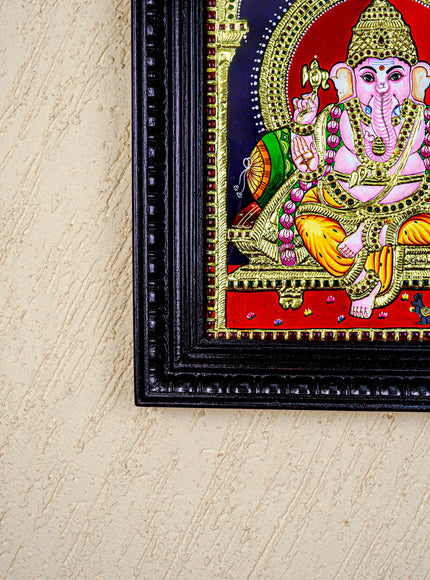 Tanjore Painting - Ganesha - Flat (Gold Foil) - 15x12 inch - WL4079
