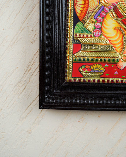 Tanjore Painting - Ganesha - Flat (Gold Foil) - 15x12 inch - WL4079