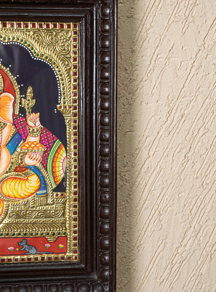 Tanjore Painting - Ganesha - Flat (Gold Foil) - 15x12 inch - WL4079