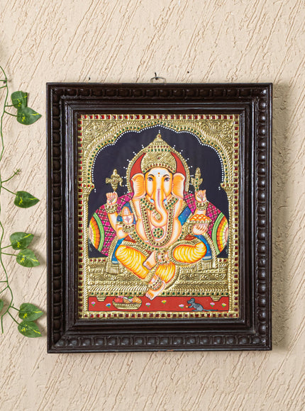 Tanjore Painting - Ganesha - Flat (Gold Foil) - 15x12 inch - WL4079