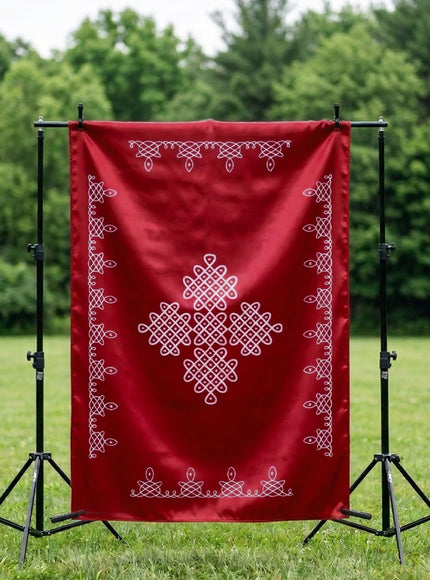 Pooja Back Drops - Red Kolam Design - WL4232-2
