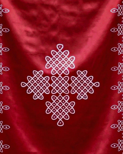 Pooja Back Drops - Red Kolam Design - WL4232-2