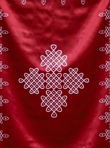 Pooja Back Drops - Red Kolam Design - WL4232-2