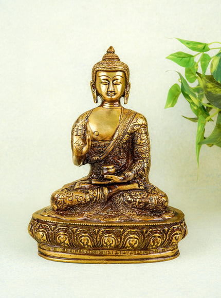 Brass Buddha Idol - 10 inch - WL4351