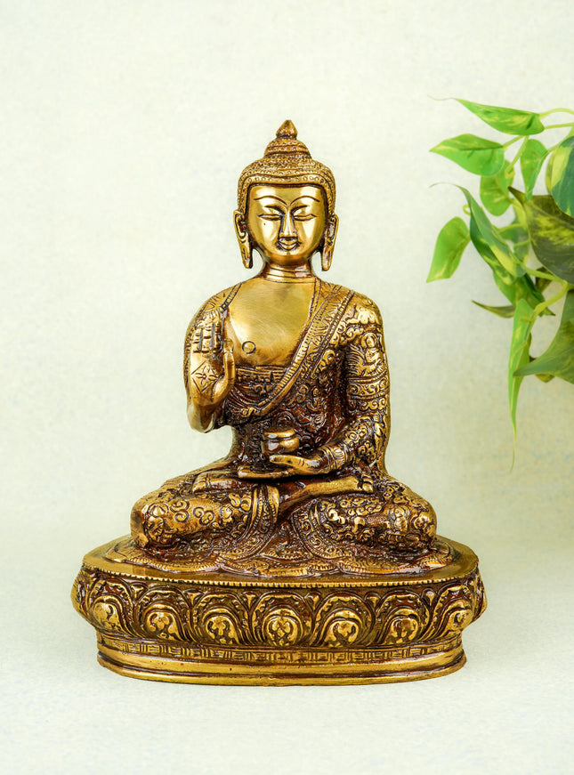 Brass Buddha Idol - 10 inch - WL4351