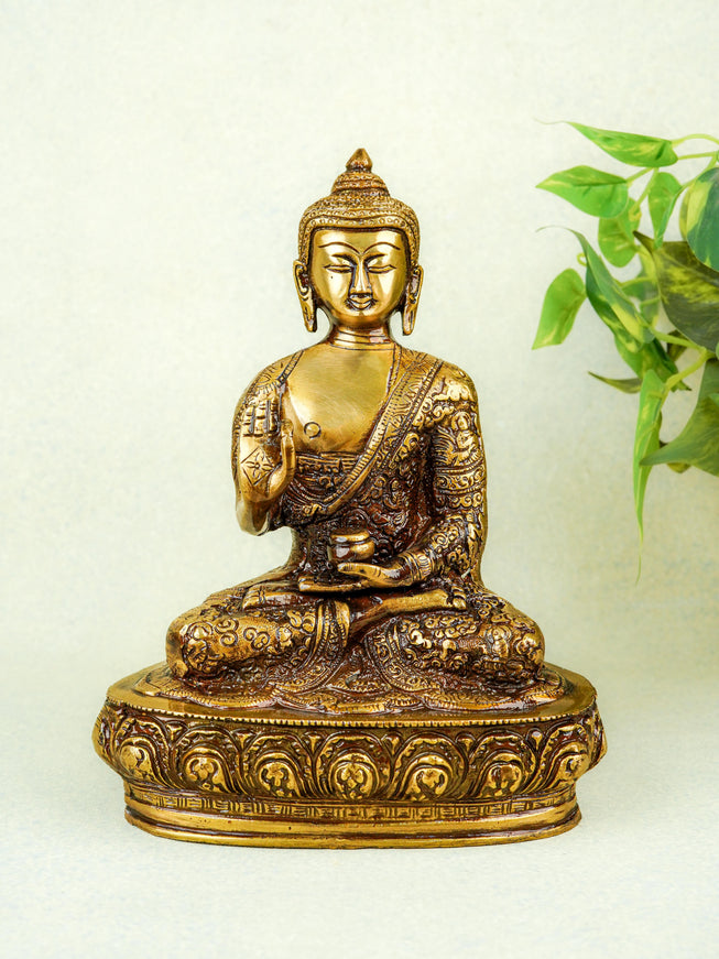 Brass Buddha Idol - 10 inch - WL4351