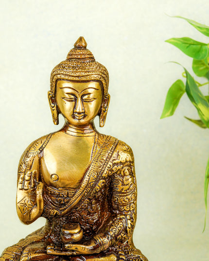Brass Buddha Idol - 10 inch - WL4351