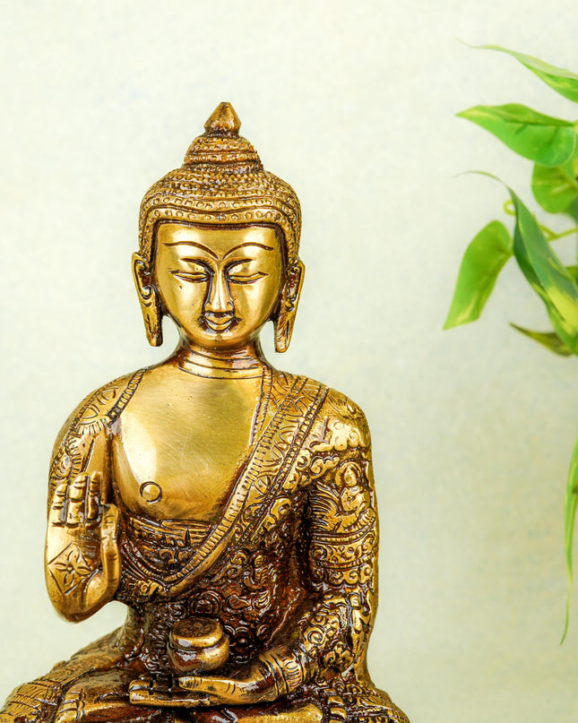 Brass Buddha Idol - 10 inch - WL4351