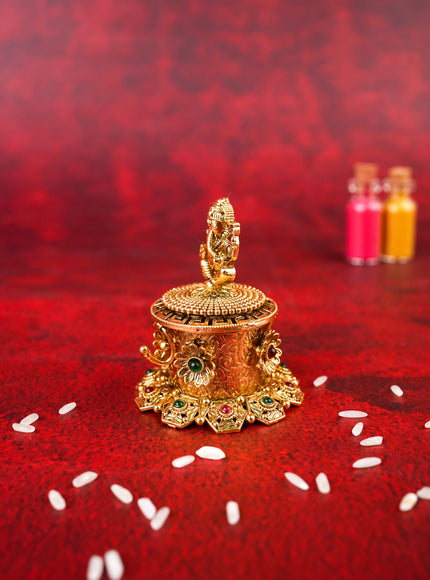 Ganesha Kumkum Holder - 2 inch - Gold - WL4810-1