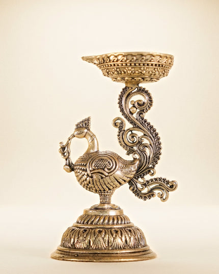 Brass Annapakshi with Diya - Set of 2 - WL4915