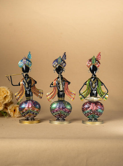 Metal Handpainted Musician - Set of 3 - WL4977