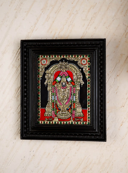 Tanjore Painting - Tirupathi Balaji - Flat (Gold Foil) - 10x8 inch - WL4988