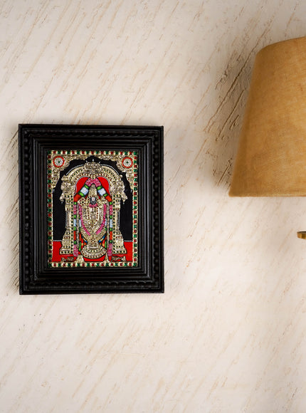Tanjore Painting - Tirupathi Balaji - Flat (Gold Foil) - 10x8 inch - WL4988