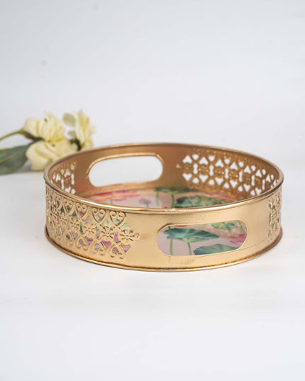 Digital Print - Pichwai Metal Tray - 8 inch - WBG1791