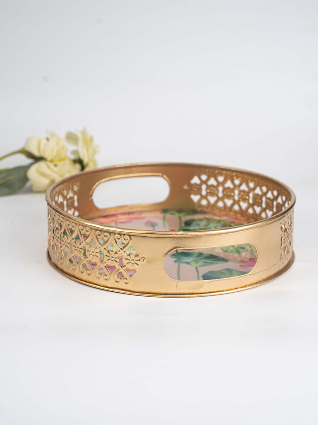 Digital Print - Pichwai Metal Tray - 8 inch - WBG1791