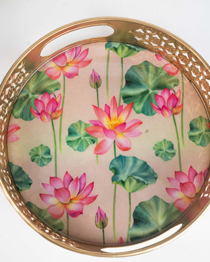 Digital Print - Pichwai Metal Tray - 8 inch - WBG1791