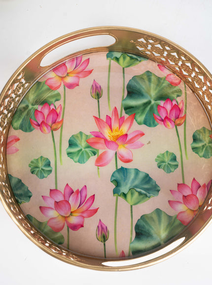 Digital Print - Pichwai Metal Tray - 8 inch - WBG1791