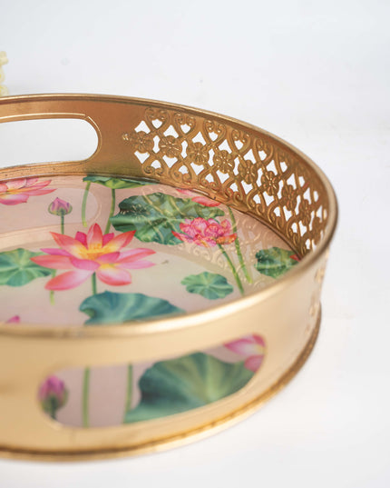 Digital Print - Pichwai Metal Tray - 8 inch - WBG1791