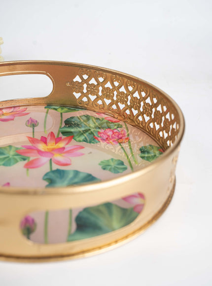 Digital Print - Pichwai Metal Tray - 8 inch - WBG1791