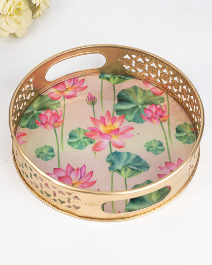 Digital Print - Pichwai Metal Tray - 8 inch - WBG1791