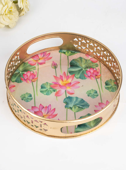 Digital Print - Pichwai Metal Tray - 8 inch - WBG1791