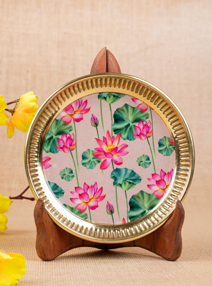 Brass Plate with Pichwai Print - 6 inch - WL5120-1