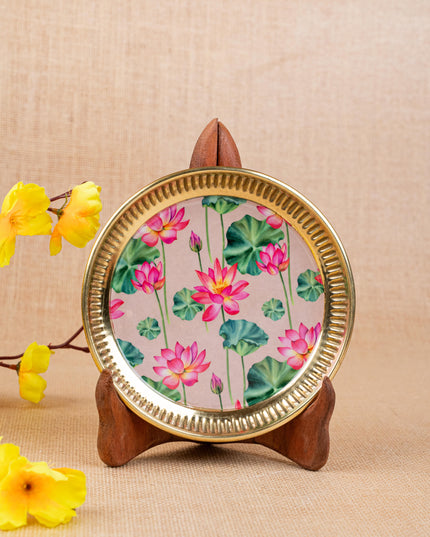 Brass Plate with Pichwai Print - 6 inch - WL5120-1