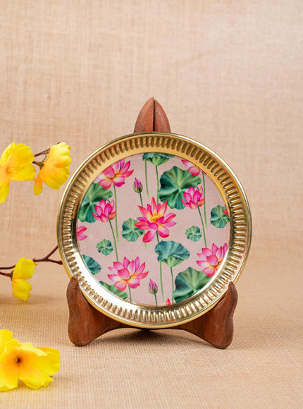 Brass Plate with Pichwai Print - 6 inch - WL5120-1
