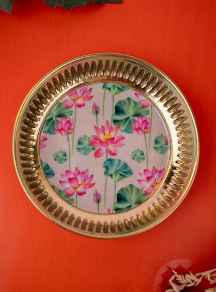 Brass Plate with Pichwai Print - 4 inch - WL5120-3