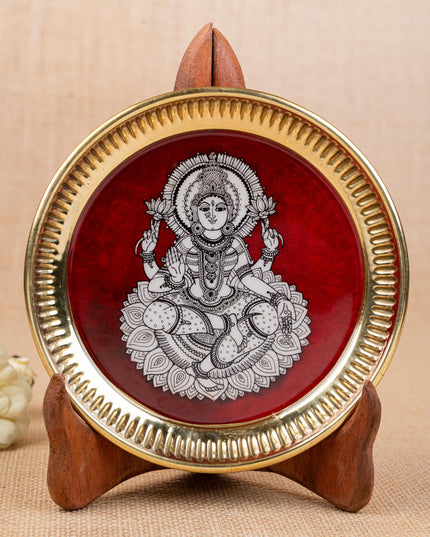 Brass Plate with Madhubani Print - 6 inch - WL5121-1
