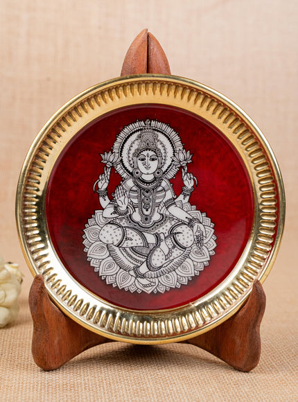 Brass Plate with Madhubani Print - 6 inch - WL5121-1