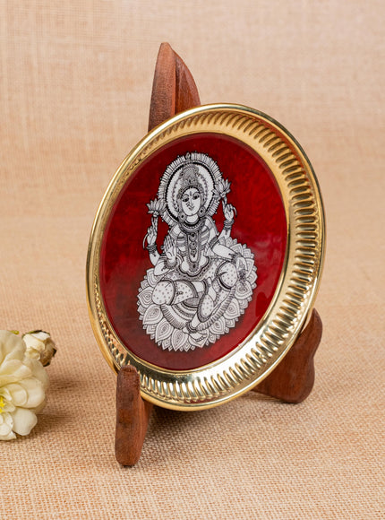 Brass Plate with Madhubani Print - 6 inch - WL5121-1
