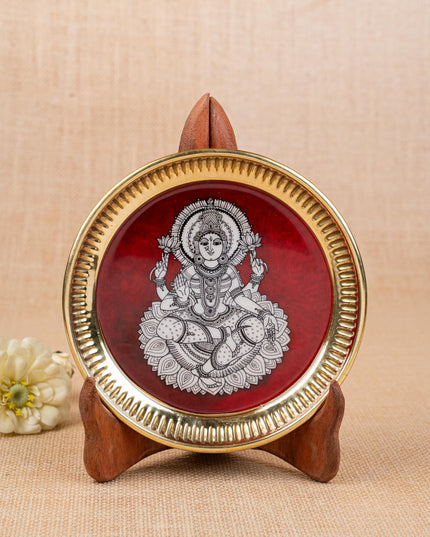 Brass Plate with Madhubani Print - 6 inch - WL5121-1