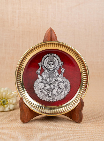 Brass Plate with Madhubani Print - 6 inch - WL5121-1