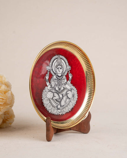 Brass Plate with Madhubani Print - 8 inch - WL5121-2