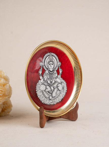 Brass Plate with Madhubani Print - 8 inch - WL5121-2